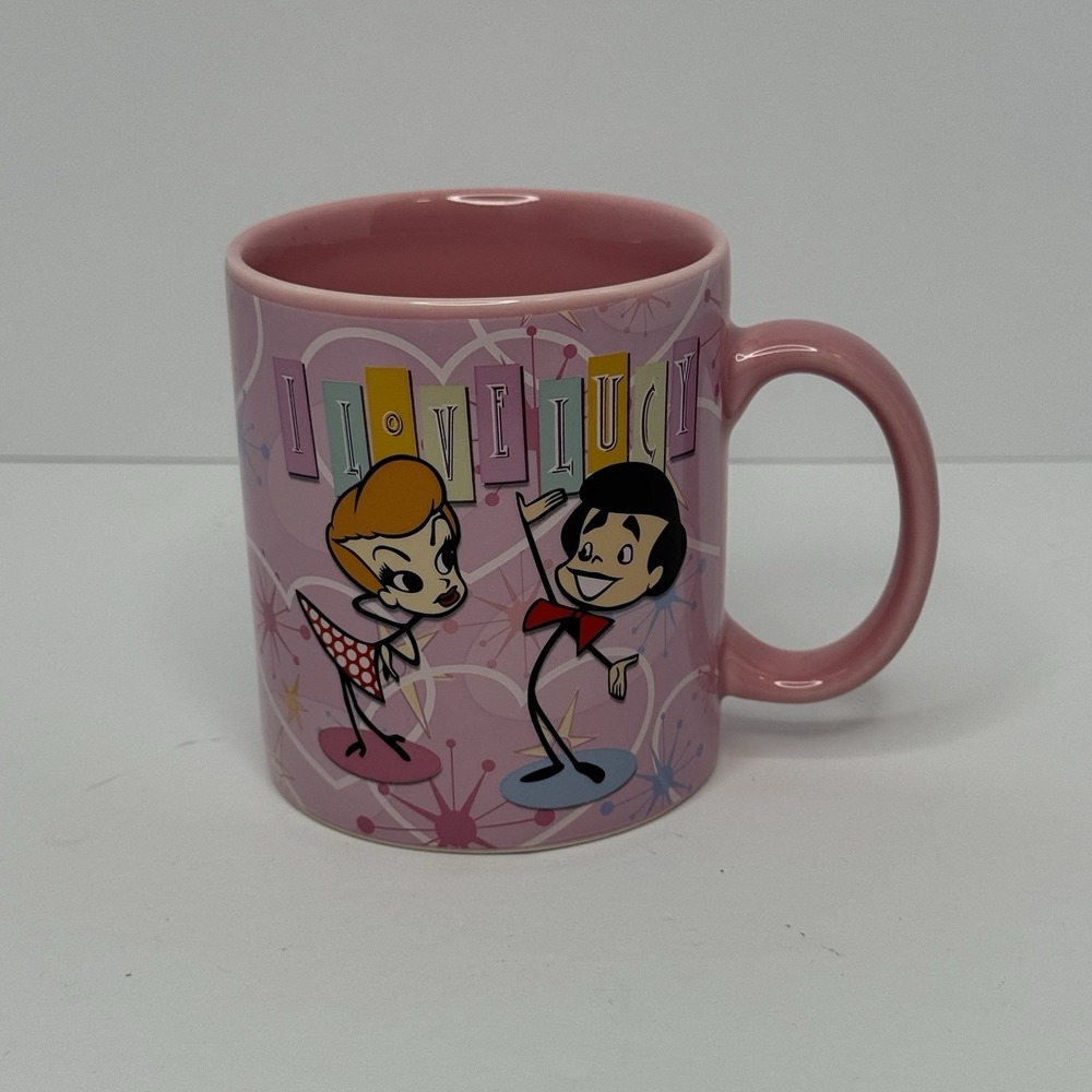 I Love Lucy Ball‎ & Desi Arnaz 2008 CBS Pink Coffee Mug Ceramic 12 Oz Vandor